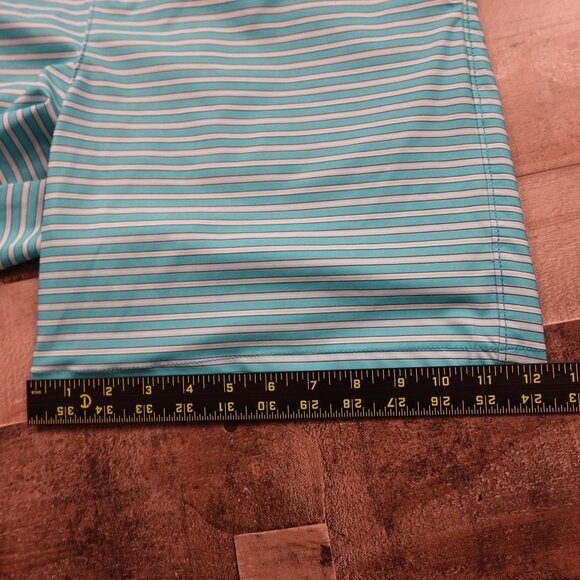 Lands’ End Hybrid Swim Shorts Men’s Medium 7” Teal Stripe Lined Quick-Dry - Picture 10 of 12